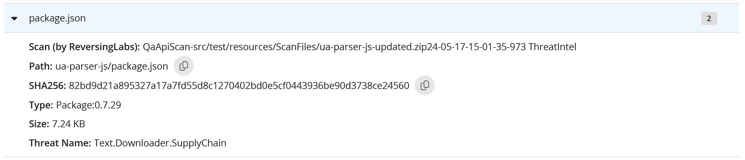 Malware file details