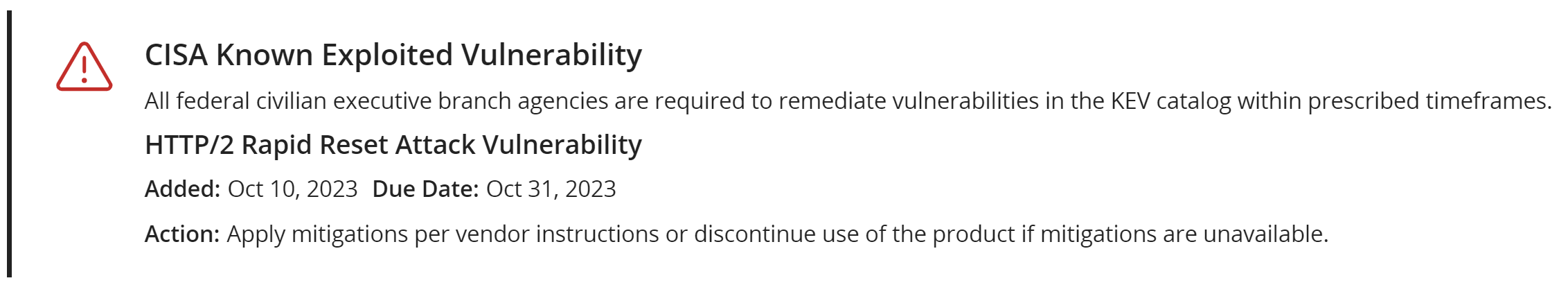 CISA vulnerability banner