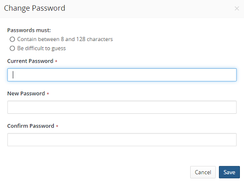 Change Password dialog box