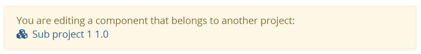 Editing a component belonging to another project
