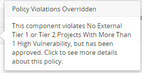 Policy Violation Override Popup