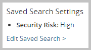 Saved Search Settings