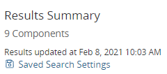 Saved Search Summary
